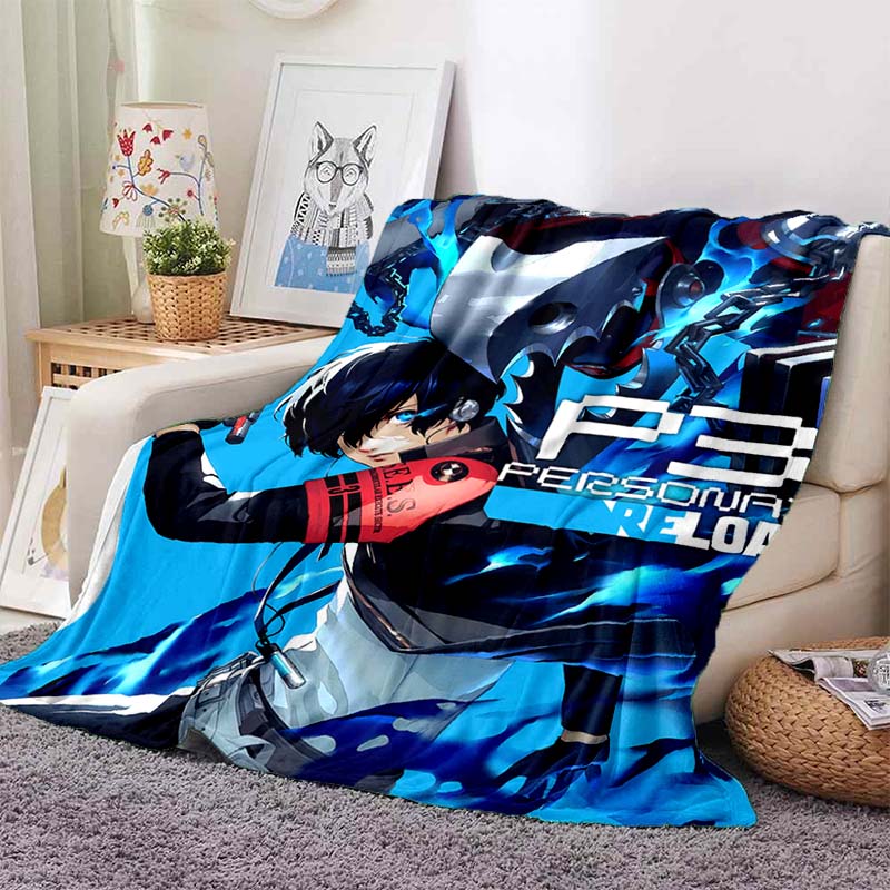 newmodelGame Cool Blanket Plush Nap Sofa rug for Living P-Persona series Room Warm Office Bedroom Birthday Home Travel Kid Gifts