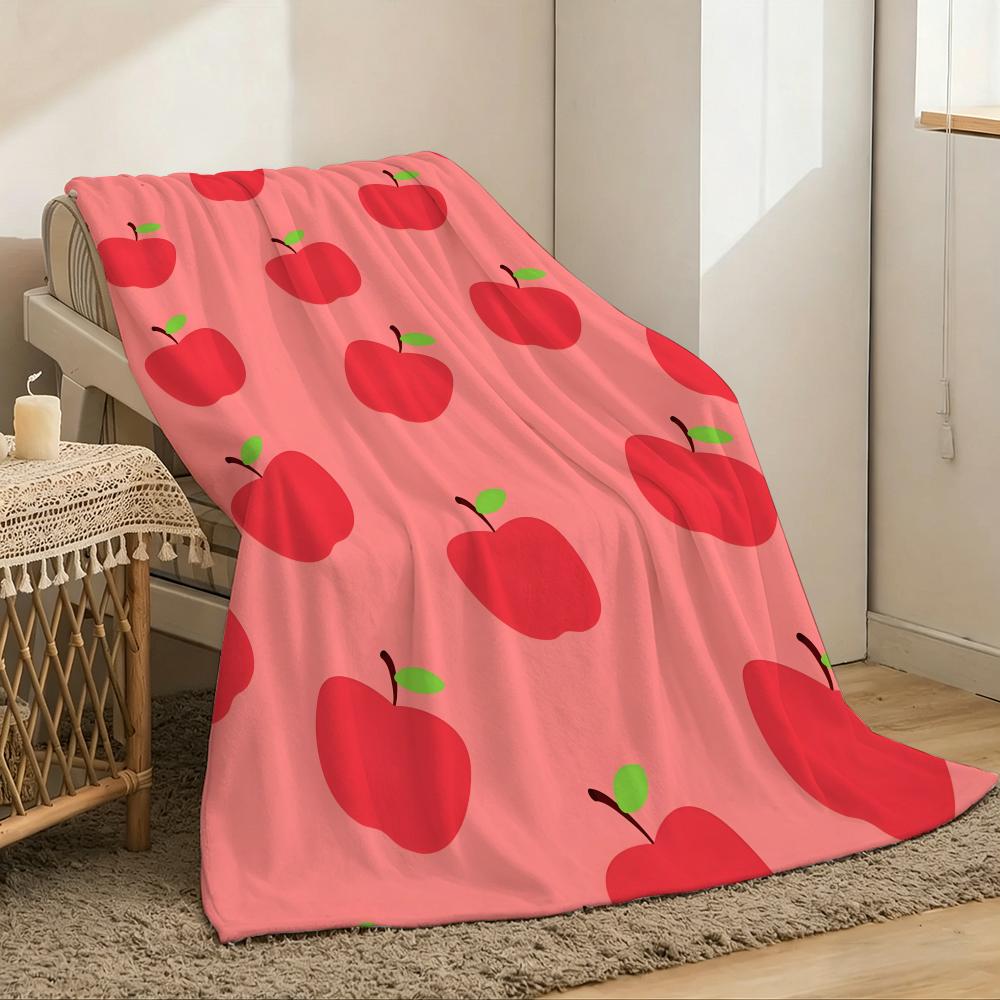 Simple attractive apples Throw Lightweight g Flannel Blanket Soft Skinfriendly for Summer Cooling