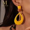 1 Pair Vintage Style Dangle Earrings Dangle Type Lightweight Water Droplet Earrings Yellow Color Geometric Earrings
