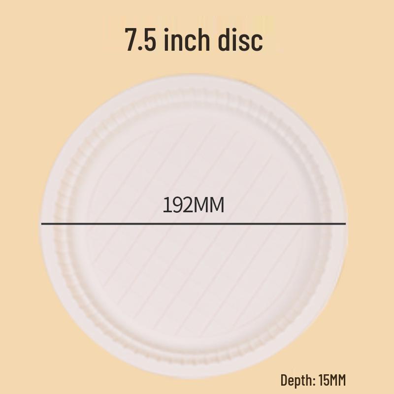 Biodegradable Thickened Starch Plastic Round Plates for Fruits, Cakes, and Desserts.