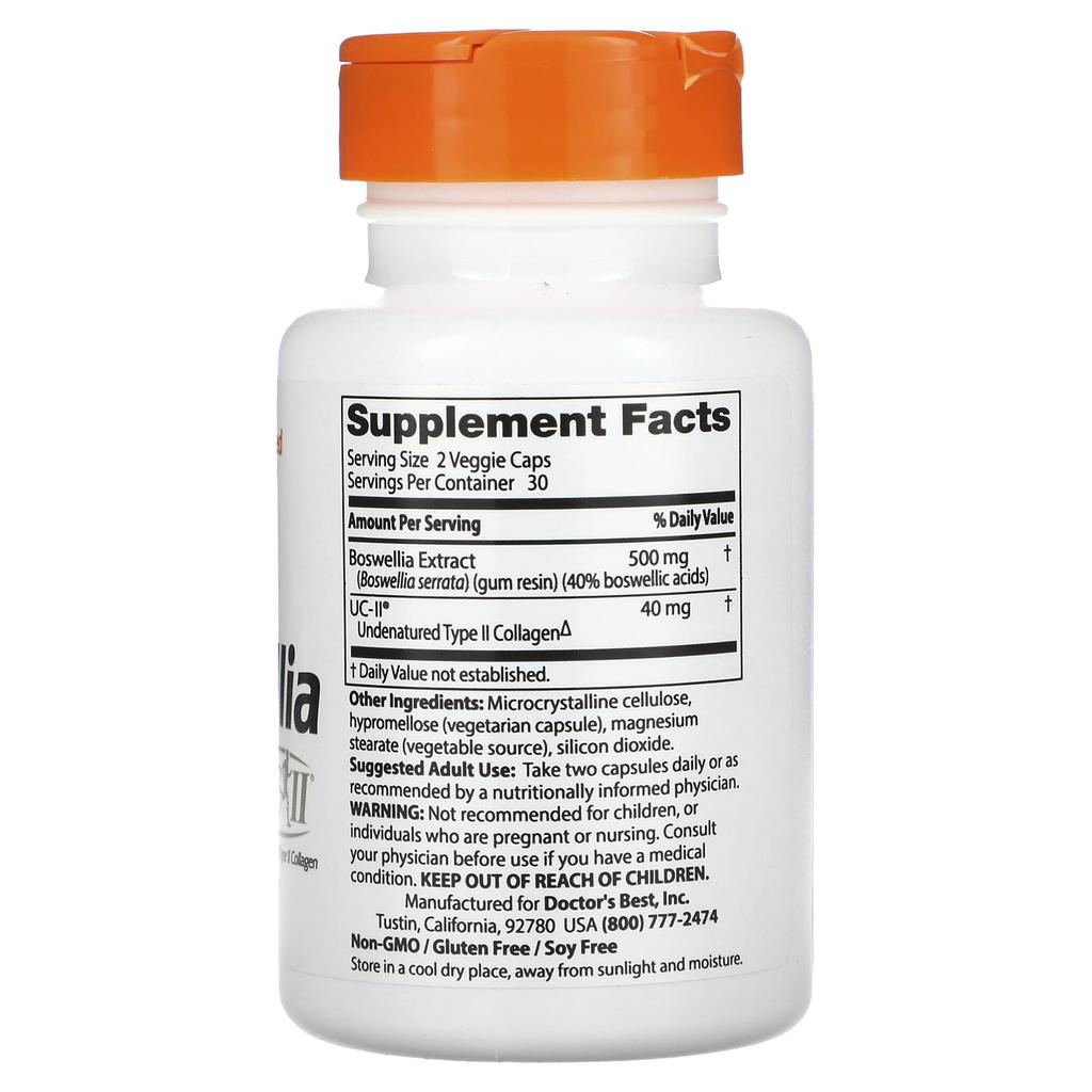 Doctor'S Best, Boswellia Uc Ii, Veggie Capsules 60