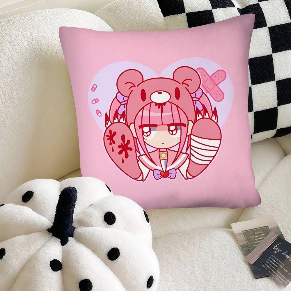 Cartoon Gloomy Bear Pillow Case Fashion Square Pillowcase Bedroom Sofa Room Ins Decoration Leisure