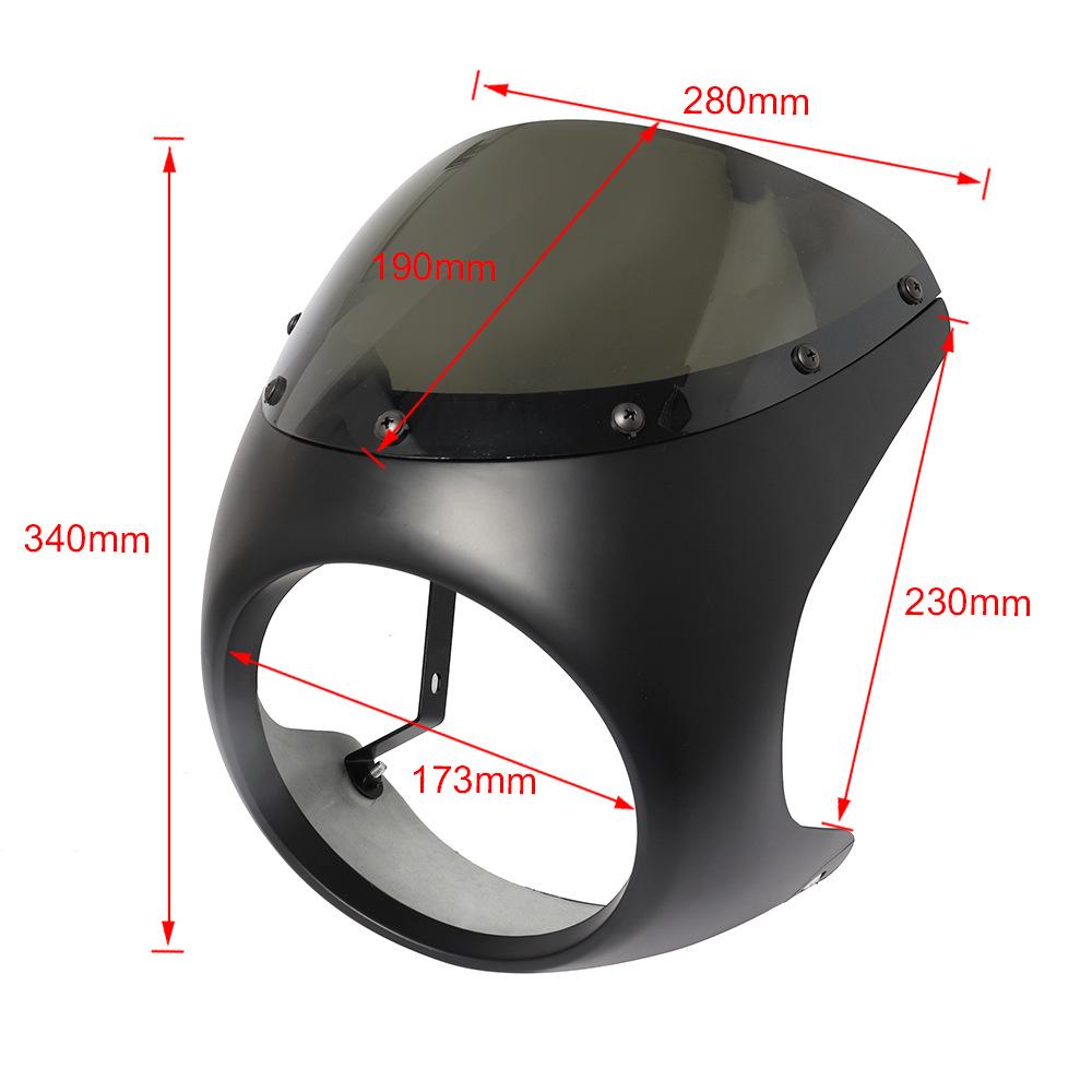 Retro Black Motorcycle Headlight Deflector Cover