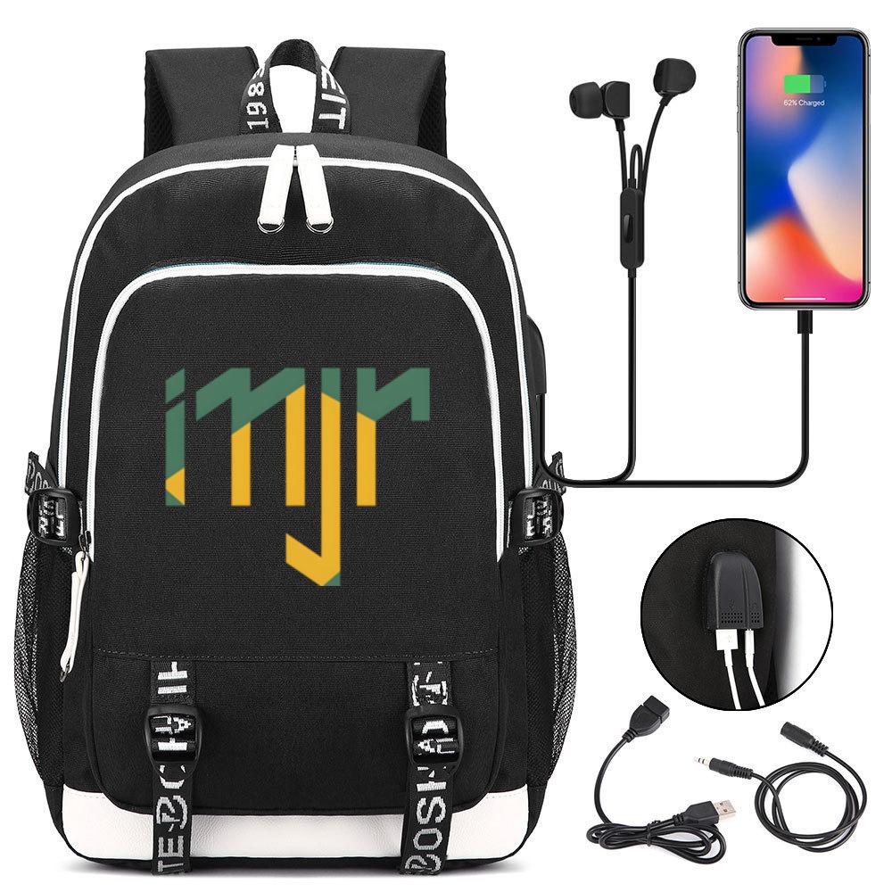 Football Printed Student Backpack Multifunctional Usb Interface Large Capacity Leisure Travel Backpack