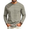 T-shirt casual a manica lunga raglan da uomo con girocollo, per l'uso quotidiano