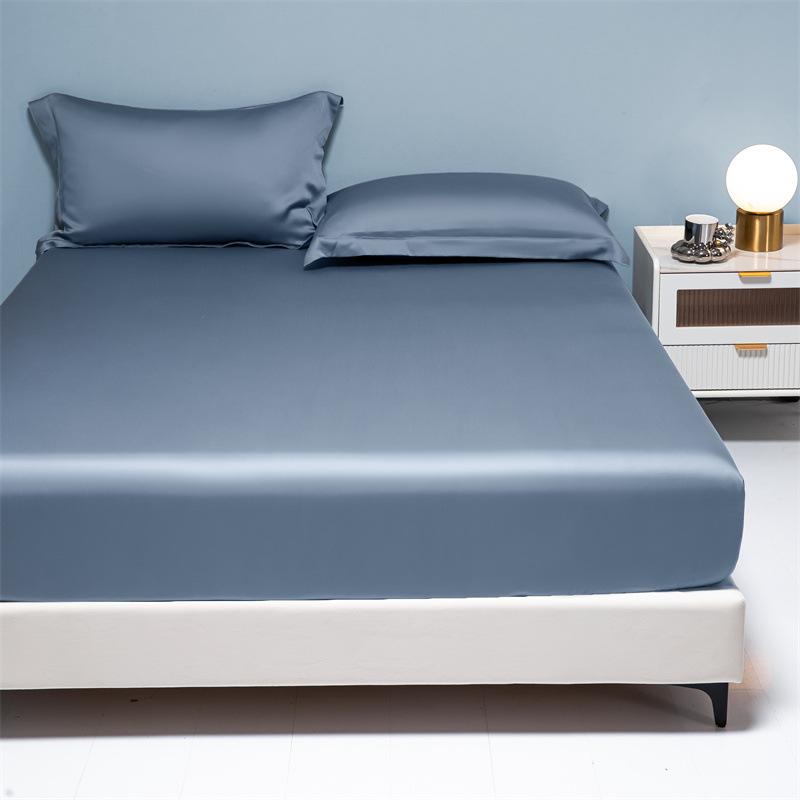 Four Seasons Tencel Fitted Sheet: Breathable, Cooling Nude Mattress Protector for Single/Double Beds.