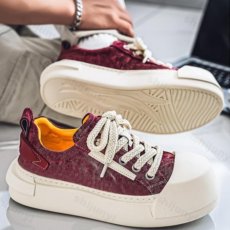 Mode 2025 Frühling Neue Mode Denim Design Herren Freizeitsportschuhe Dicke Sohle Atmungsaktiv Vielseitige Schuhe Low Top Chunky Sneaker