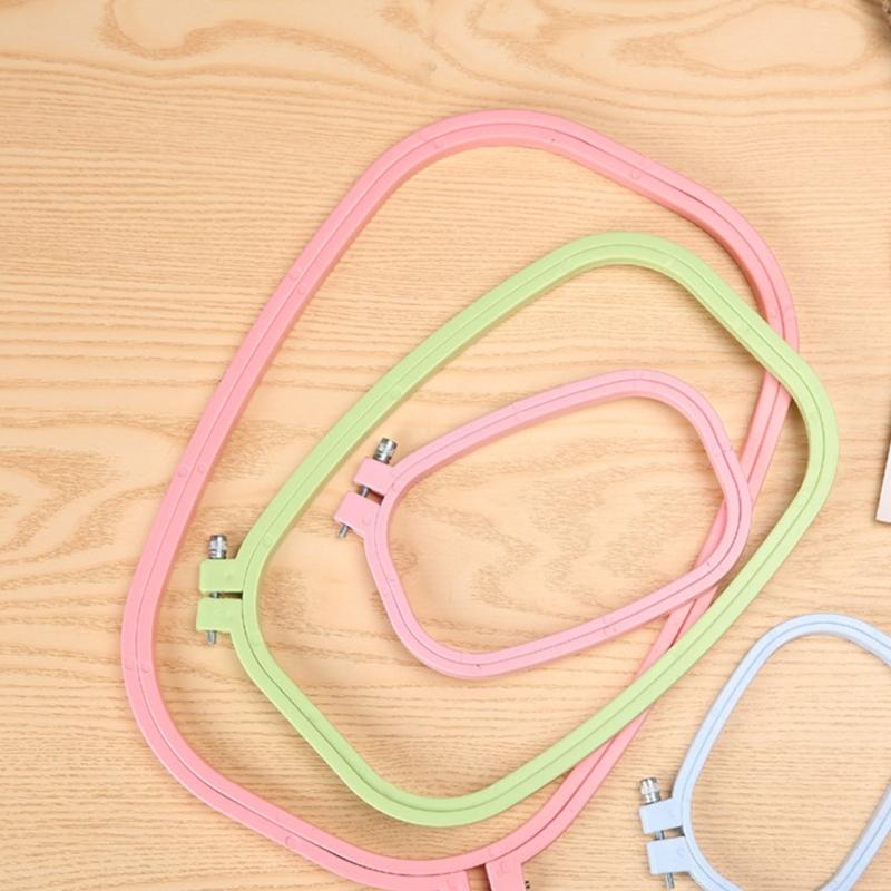 5 Pcs Embroidery Hoop Candy Color Embroidery Frame Square Crosses Stitching Hoop for Needleworks Sewing Craft