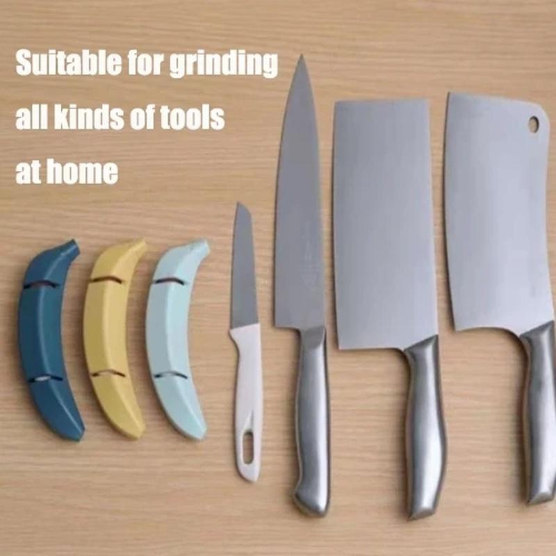 Multifunktionaler zweistufiger Messerschärfer, Küchen-Schleifstein, tragbares Bananen-Schleifstein, Küchen-Schleifstein-Werkzeug