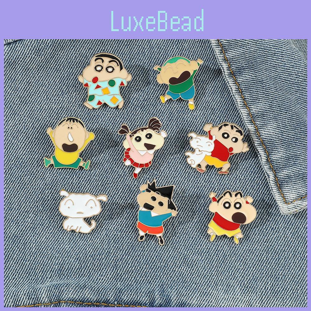 Cute Crayon Shin-chan Metal Badge Cartoon Character Backpack Accessory Wholesale