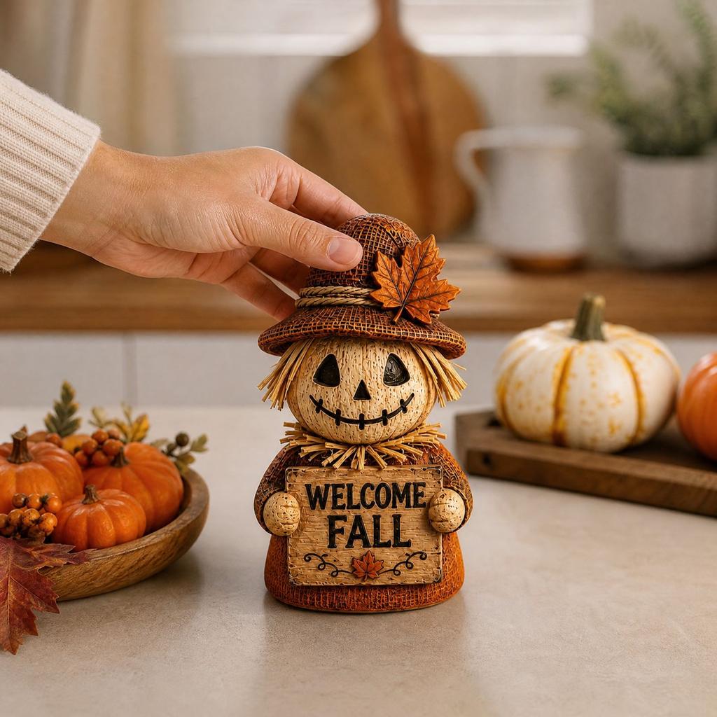 Wooden Fall Pumpkin Tabletop Decoration for Home Mantel Shelf Centerpiece