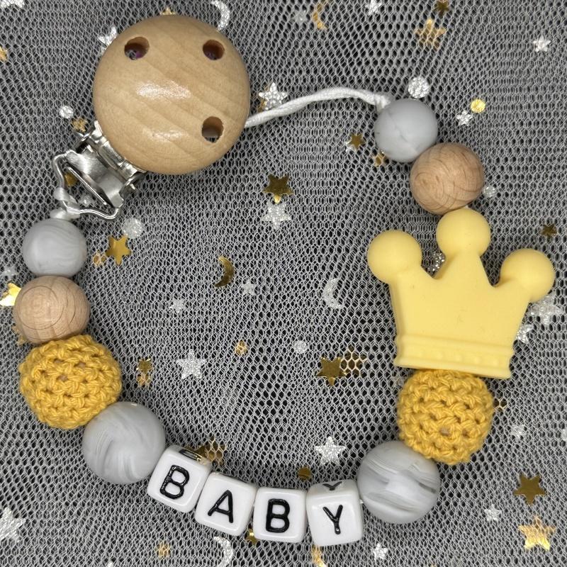 Free Personalised BPA Free Silicone Baad Dummy DIY Silicone Baby Pacifier Custom Clip Name Colorful Pacifier Chain Teething Gift