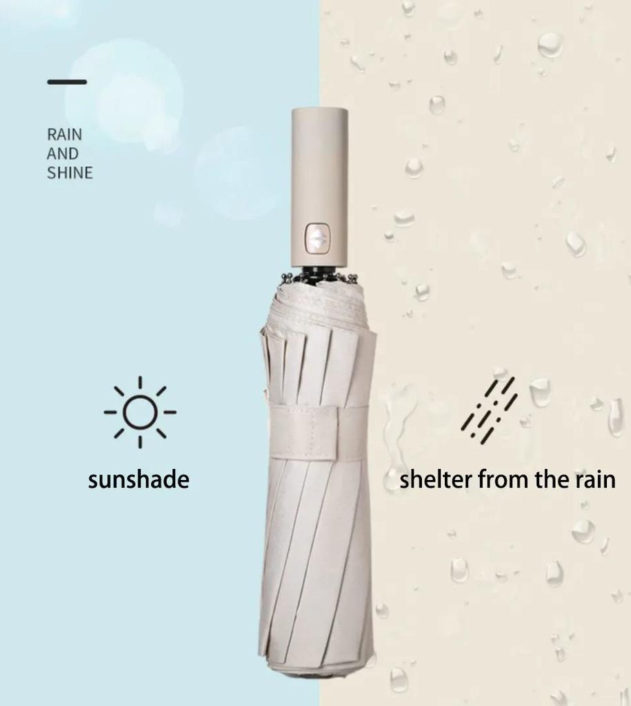NEW Foldable Umbrella With Anti UV and Sun Protection, Reinforced With 24 Bones, Windproof and Waterproof