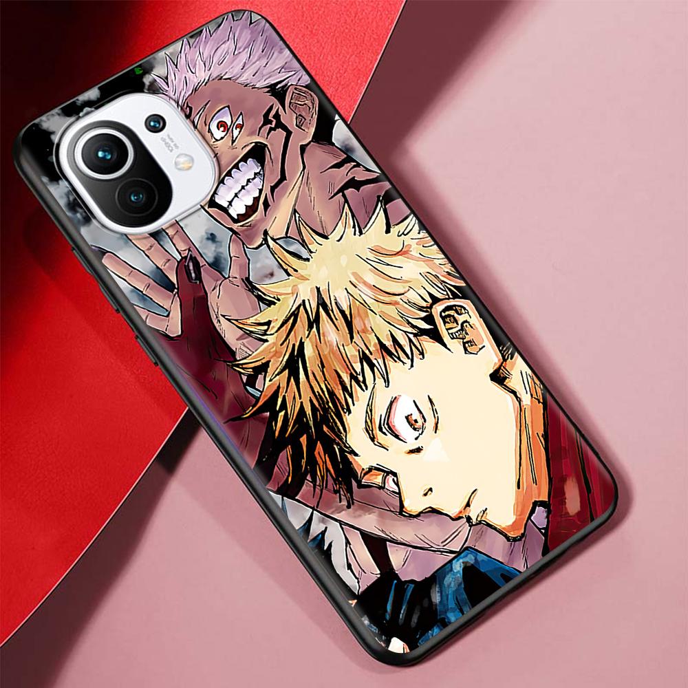 Jujutsu Kaisen Case for Xiaomi Poco X3 NFC M3 Mi 11 Lite 5G 12X 11T 10T 12 Pro 9T Note 10 9 Silicone Black Soft Phone Cover