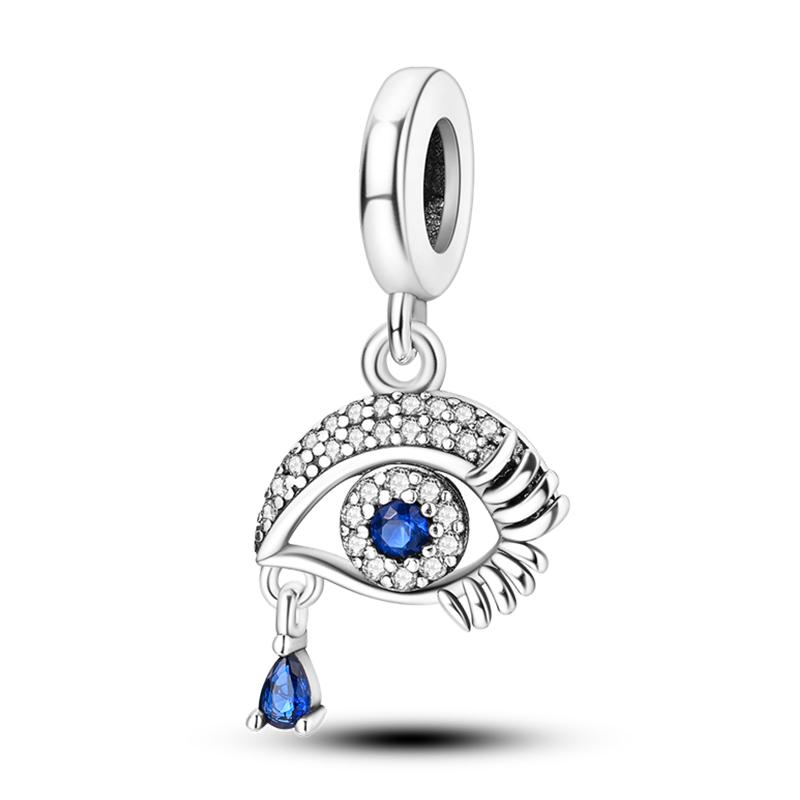 100% Rame Zircone Scintillante Occhio del Diavolo Occhio di Horus Auguri Migliori Portafortuna Perline Adatte a Braccialetti da 3 mm Gioielli Fai da Te