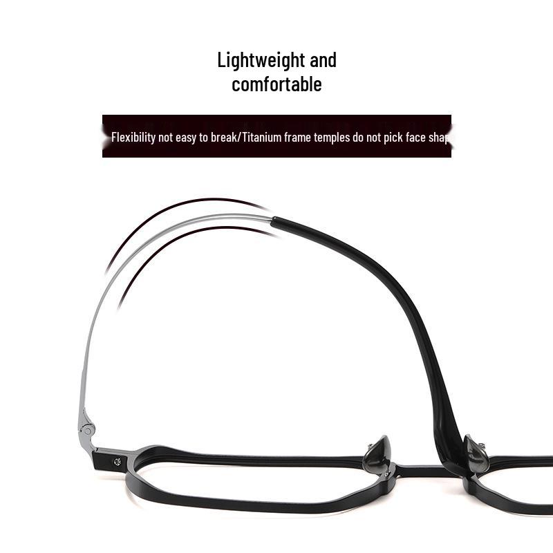 2025 Ultralight Men's Business Glasses: Anti-Blue Light, Fashionable Aluminum-Magnesium-Titanium Frame, Compatible with Prescription or Plano Lenses.