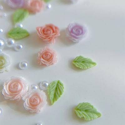 1Box 12 Gitter DIY Nail Art Dekor 3D Rosen Garten Nagelbohrer gemischte Blumen Blätter Perlen Maniküre Diamant Maniküre Design Zubehör