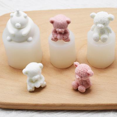 Cartoon Cute Little Bear Handmade Silicone Fondant Mold Chocolate Sugar Craft Paste Mold DIY Candle Resin Crafts Gift