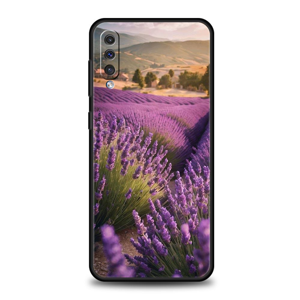 Simple lavender Purple flowers Case For Samsung A54 A52 A24 A14 A50 A70 A40 A20S A20E A06 A12 A22 A34 A42 A32 5G A04s A16 Cover