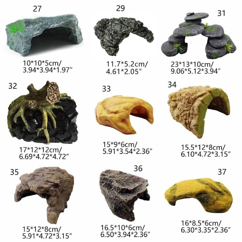 Aquariums Decorations Resin RockStone Cave Fishtanks Ornament Landscapes Cave Hideouts House for Aquatic Fish Reptiles