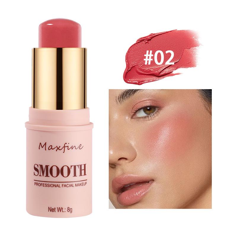3 In 1 Three Dimensional Blusher Stick Long Lasting Waterproof   Matte Blush Eyeshadow Lip Universal