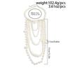 Salircon Elegant Vintage Multilayer Imitation Pearl Long Necklace Women Exquisite Sweater Chain Pendant Choker Banquet Jewelry