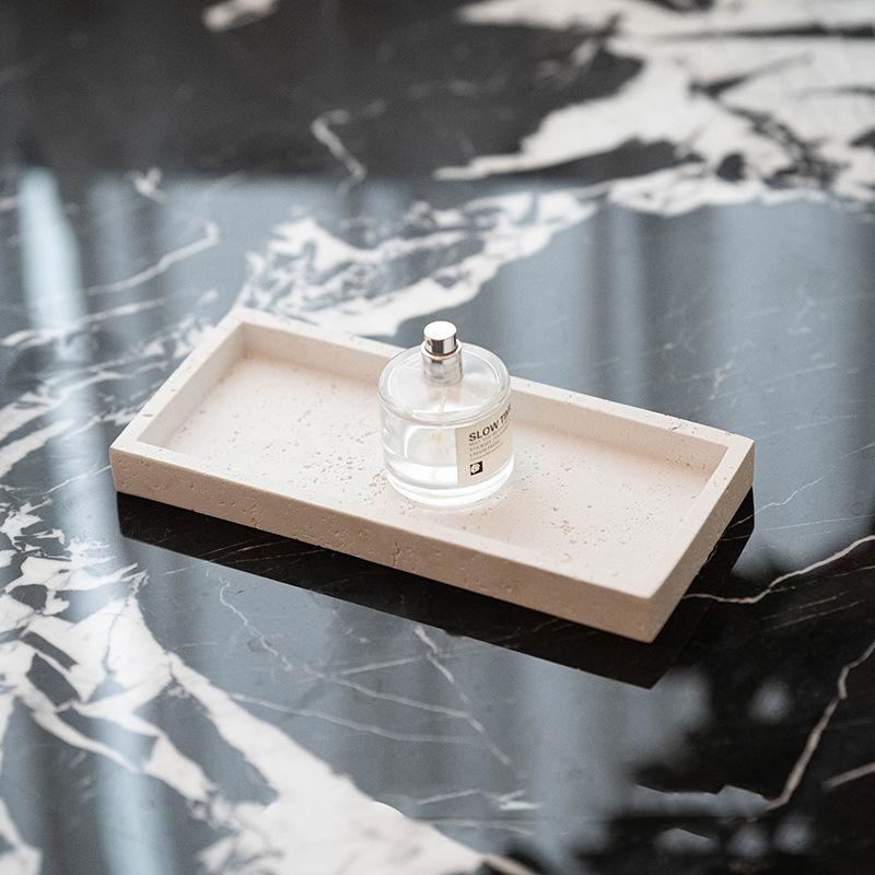 Hotel Bathroom Shower Gel Tray Bathroom Aromatherapy Candle B&B Cave Stone High Sense Luxury Perfume Bathroom Decoration