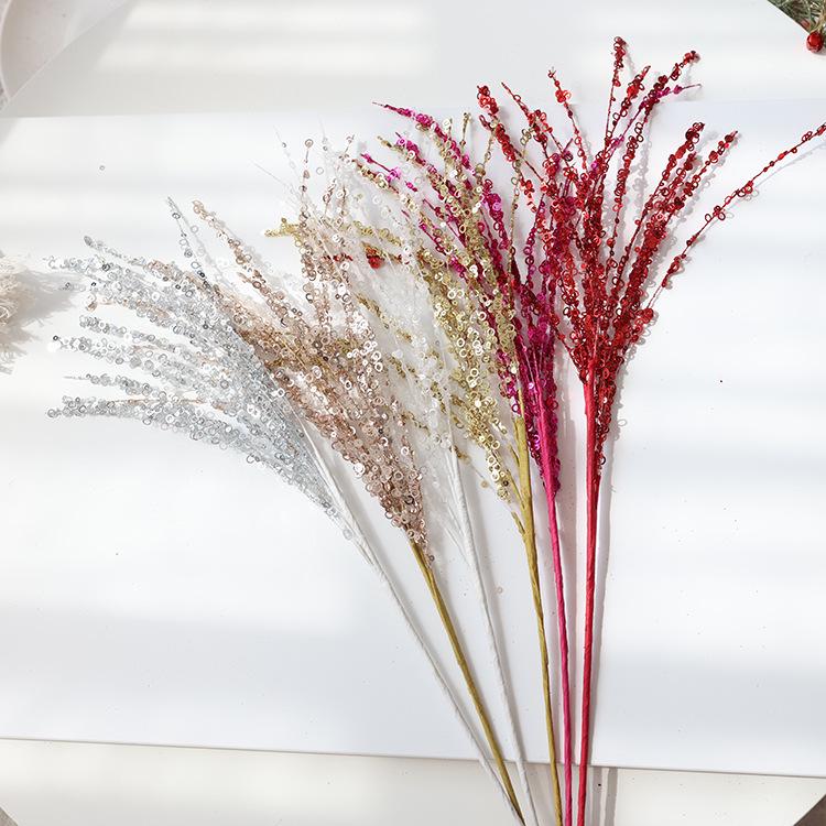 Handmade Gold & Red Firework Sequin Christmas Tree Decor