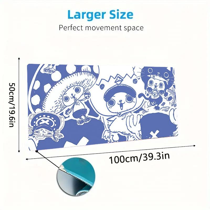 Chopper Excited Jump Cartoon Style Print  Cushion Non-slip Laptop Tablet Big Mousepad XXL Mat Mini PC Playmat With Lock Edge