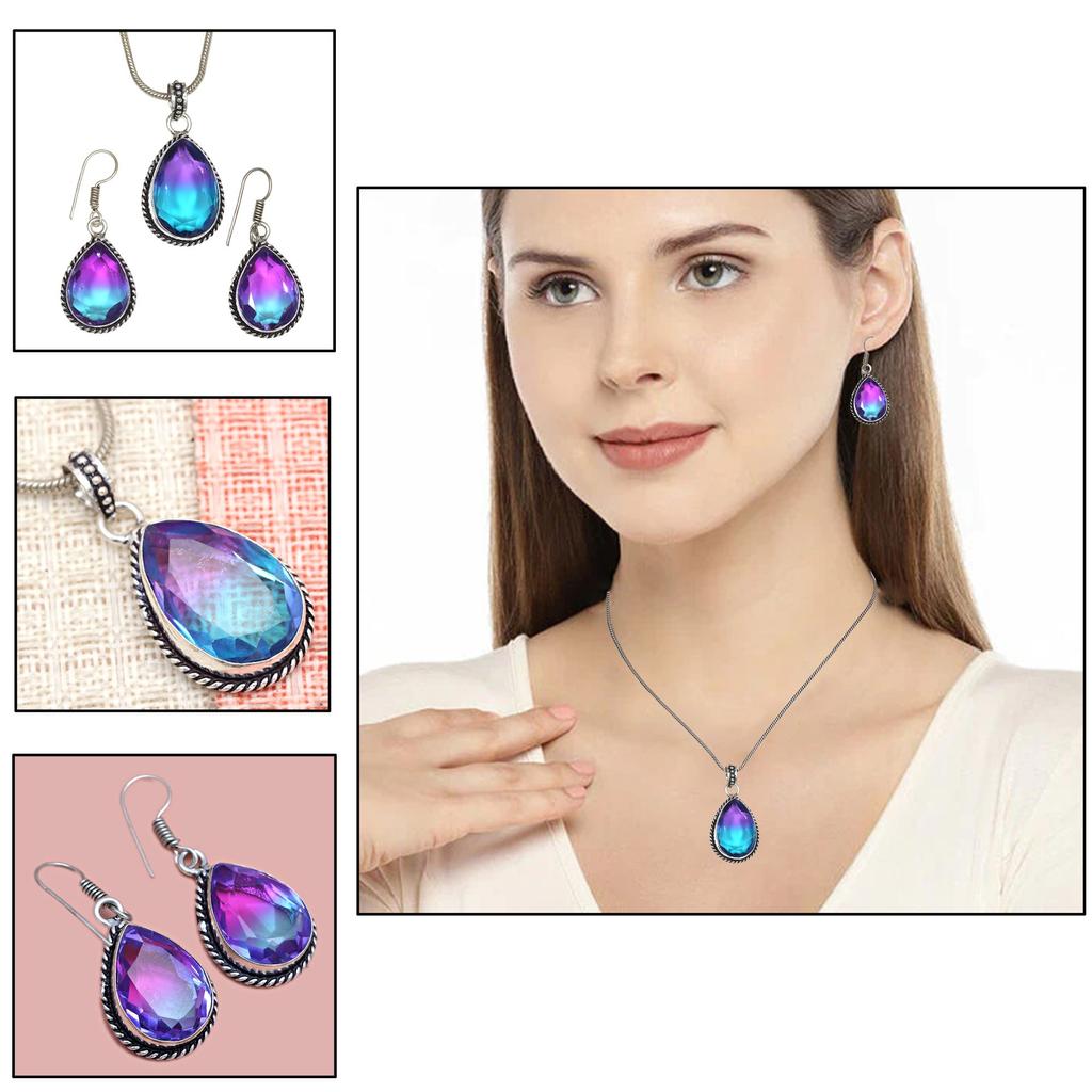 Tourmaline Set Gemstone Gift Wedding Party Bi-Color Pendant,Earring,Ring