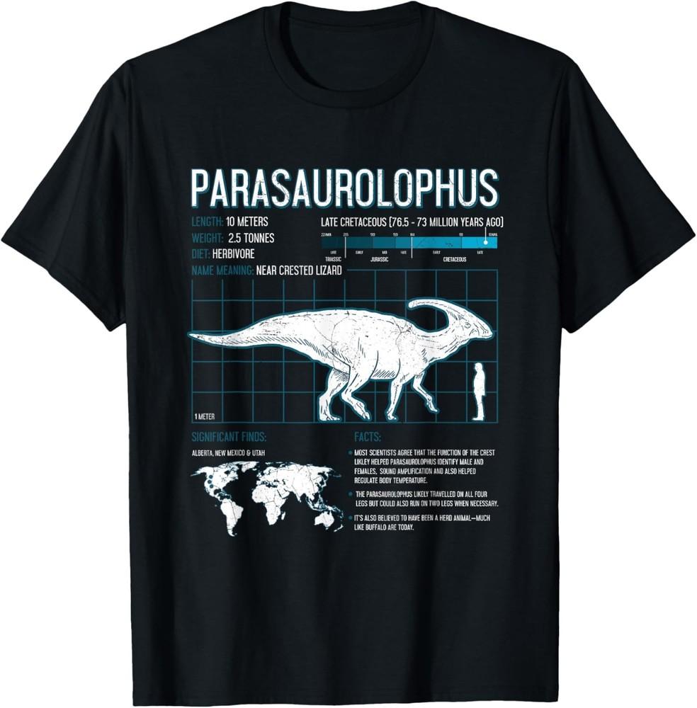 Паразауролоф Футболка Факты о динозаврах Виды Винтажные Подарки Унисекс Футболка L