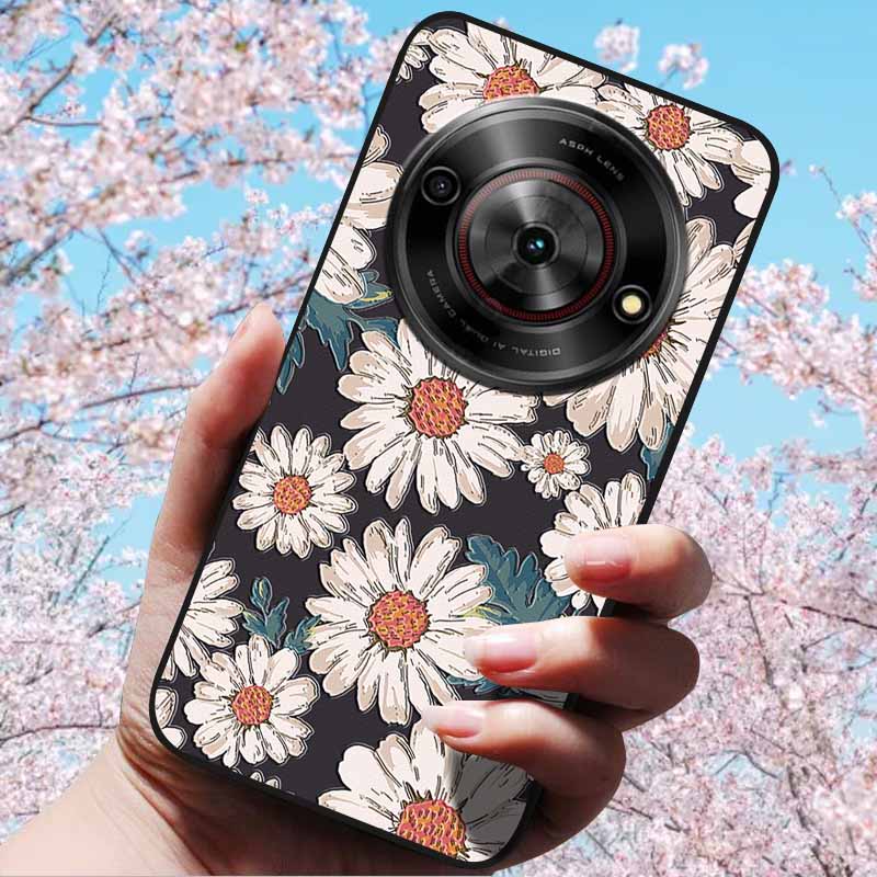 For ZTE Blade A75 5G 6.6" Cases 3D Relief Flower Soft Silicone Luxury Cover for ZTE Blade A75 5G 3D Phone Cases ZTE Blade Z2357N