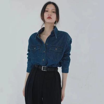 Damen 2025 Frühling Herbst Neu Koreanische Version Locker Mode Vielseitig Retro Langarmhemd für Damen