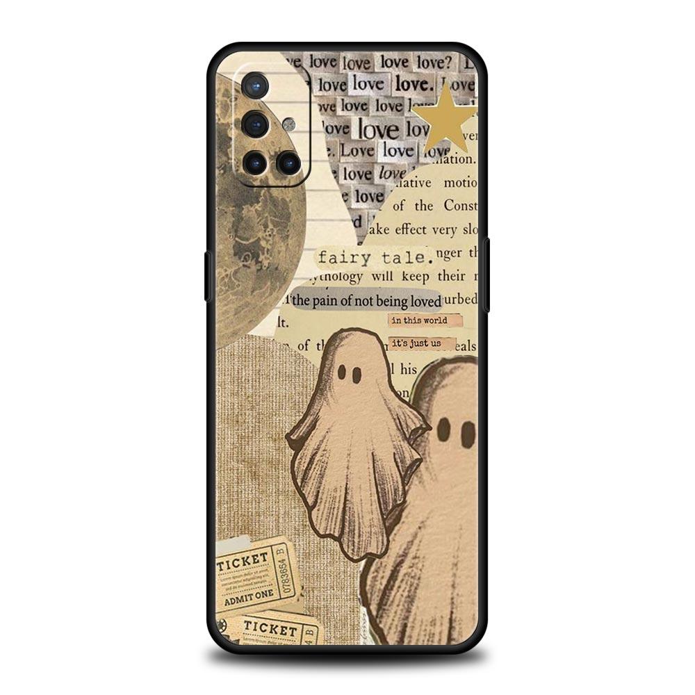 

Cute Little Ghost Phone Case For OnePlus 12 11 10 9 8 7 7T Pro 12R 10R 9RT 9R 8T Nord N100 N200 N10 2T CE 2 5G Soft Black Cover OnePlus 7T Pro