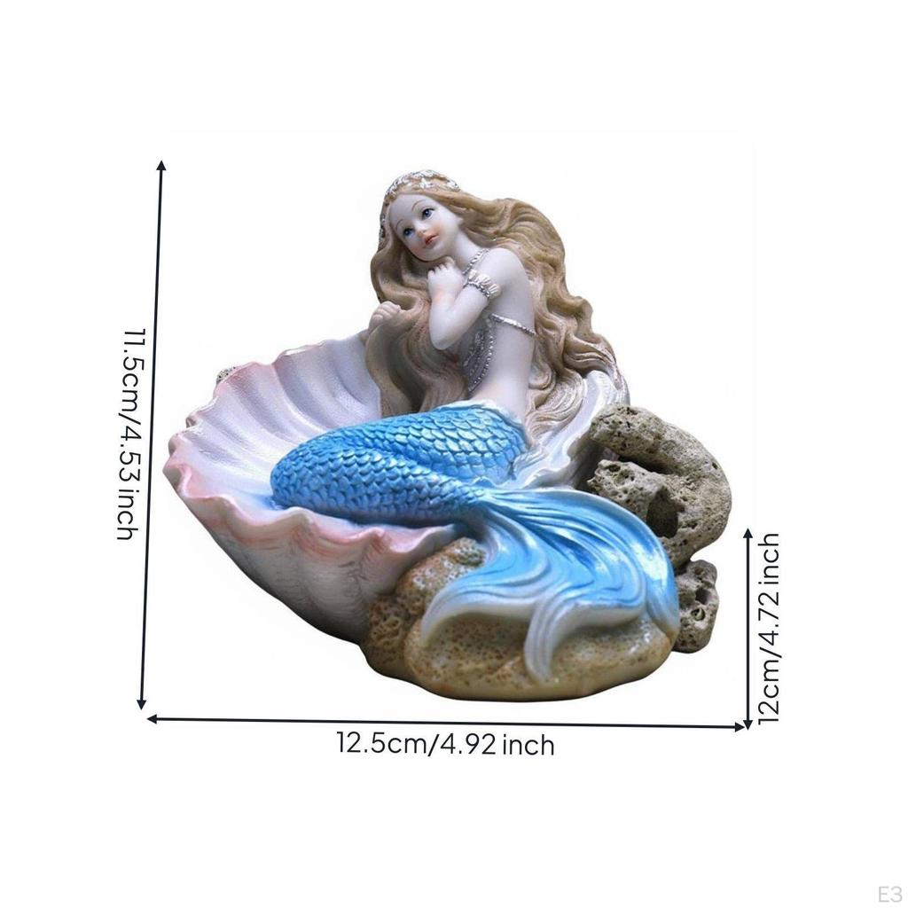 Aquarium Mermaid Decor Realistic Design Resin Ornament Colors for Hobbyists,