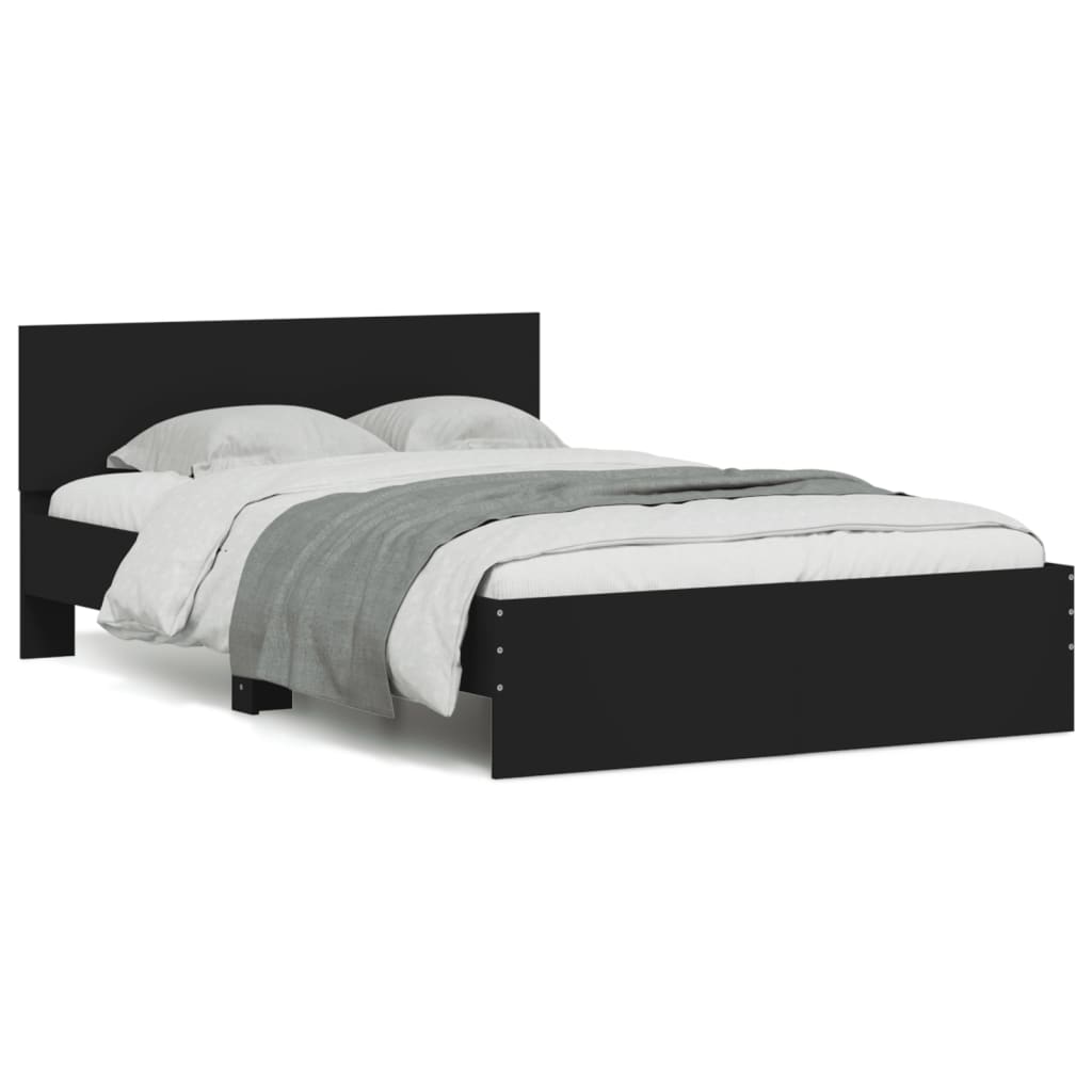 Bed Frame with Headboard Black 120x190 cm