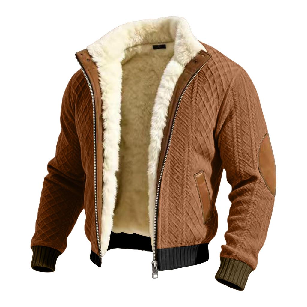 Men's Retro Printed Lined Hooded Jacket for Winter Outdoor Activities