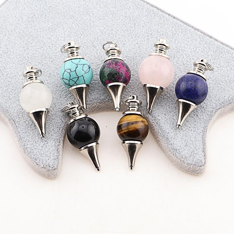 Handmade Crystal Stone Pendulum Necklace & Keychain Ornament