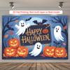 Party Backdrop Halloween Flat Ghosts Pumpkins Bats Photo Booth Background Party Decor