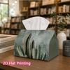 1pc, 2D Flat Printing, Tissue Box Cactus Plant Wall Pattern Napkin Dispenser, Suitable for Family Gatherings, Car Decoration, Decorative Tissue Storag