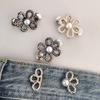 Jeansknopf mit Blumenmuster, Hosenbund-Straffer, verstellbar, ohne Nähen, Taillenschnalle, dekorative Jeansknöpfe, Pins für weite Jeans, Hosen, Röcke