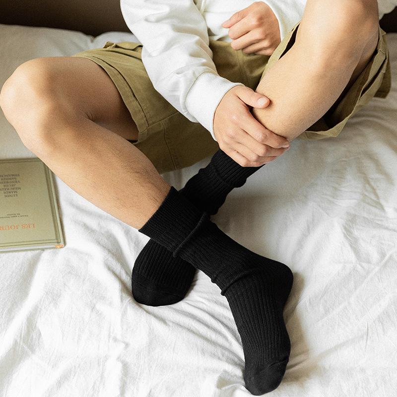 

Unisex Japanese Style High Tube Socks - Trendy, Pure White, Thin Summer Style One Size чёрный