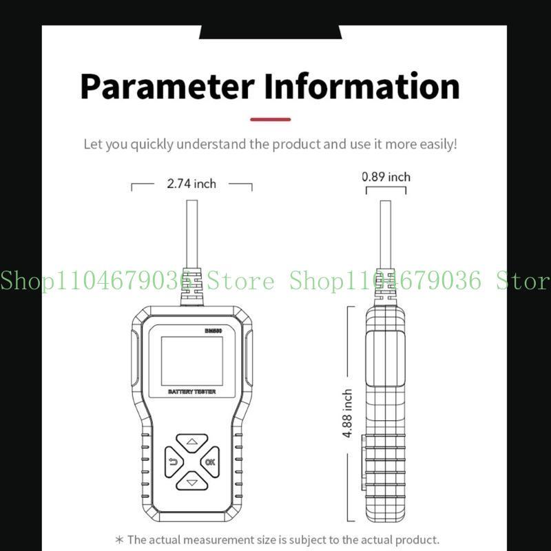 6V 12V 24V BM550 Trailer Car Motorcycles Battery Tester 100-2000CCA Battery System Charging Cranking Test Tool