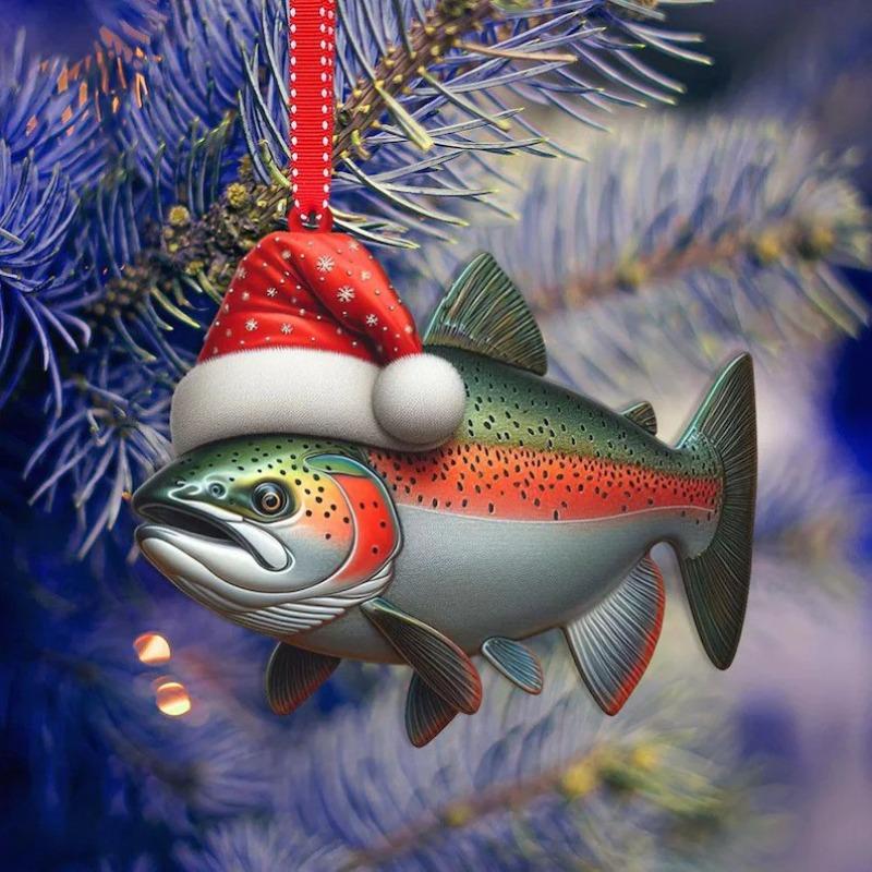 New Acrylic Flat Animal World Christmas Festival Party Pendant for Christmas Tree Decoration Pendant