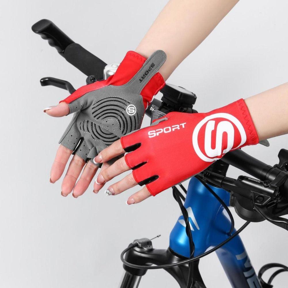 

1Pair Non Slip Driving Gloves Sun Protection Sport Riding Gloves Fishing Gloves Fitness XL червоний