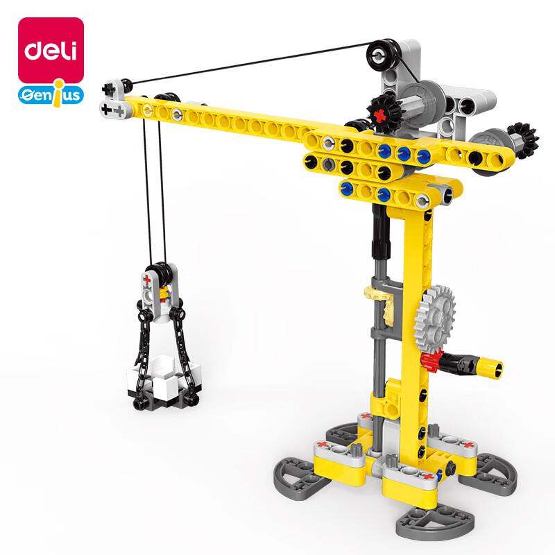 Deli 74385 Educational Tower Crane Building Blocks