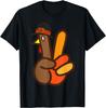 Cool Peace Sign Turkey Hand Thanksgiving Hippie Men Women T-Shirt
