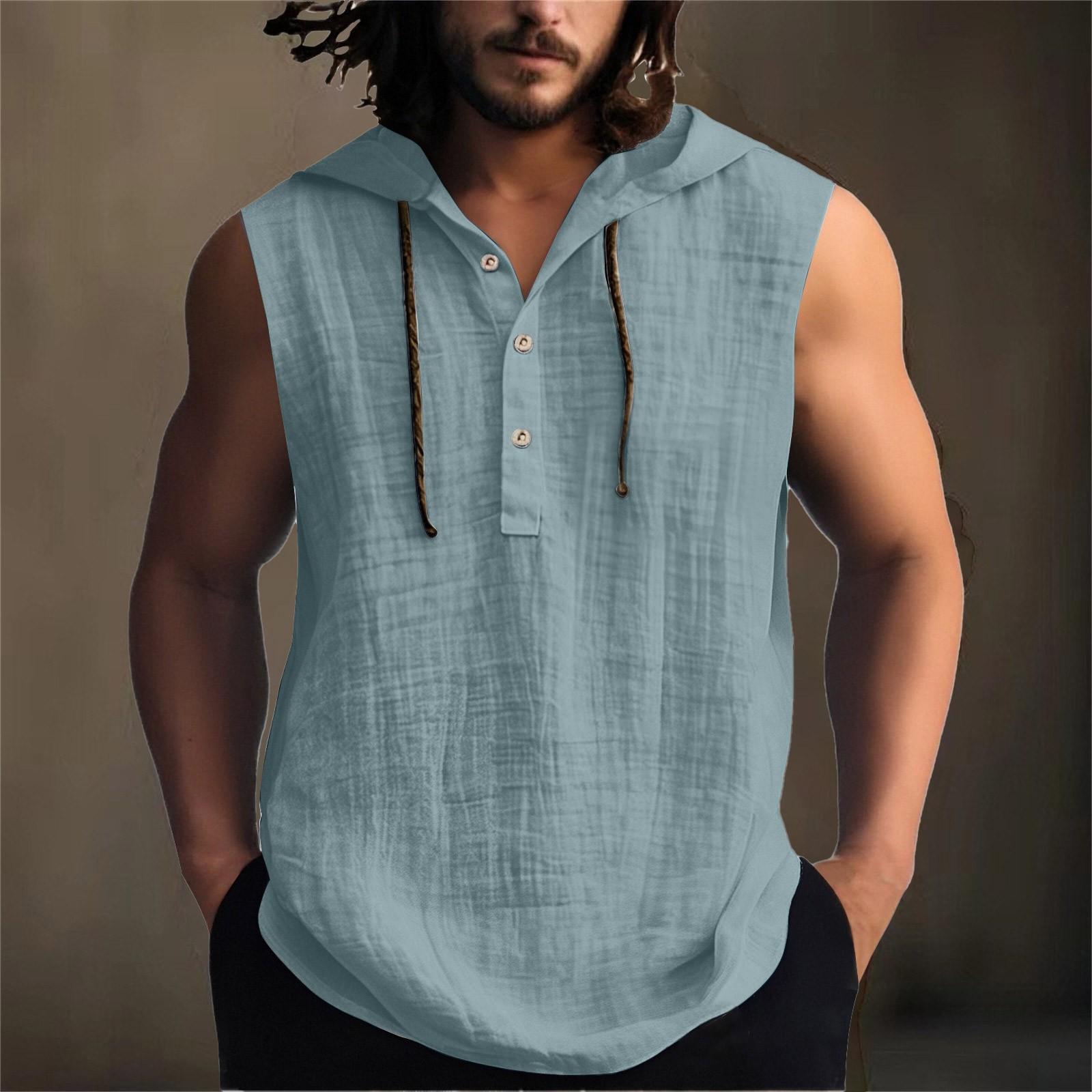 

Мужская майка, плотный жилет с капюшоном, повседневная футболка без рукавов XXL