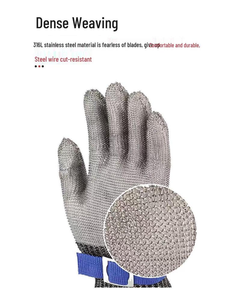 316 Stainless Steel A9 Cut-Resistant Slaughter & Fish Handling Safety Gloves