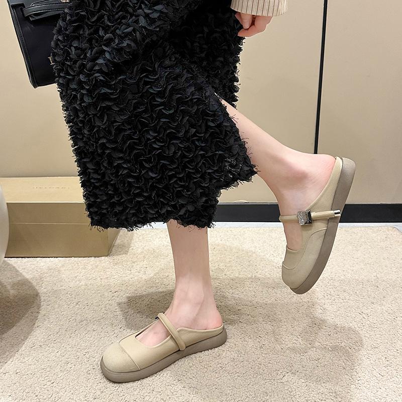 Mary Jane Shoes Women's Summer  Single Shoes Thick Heel Small Leather Shoes 2025 New Style Matching Skirt Gentle Style